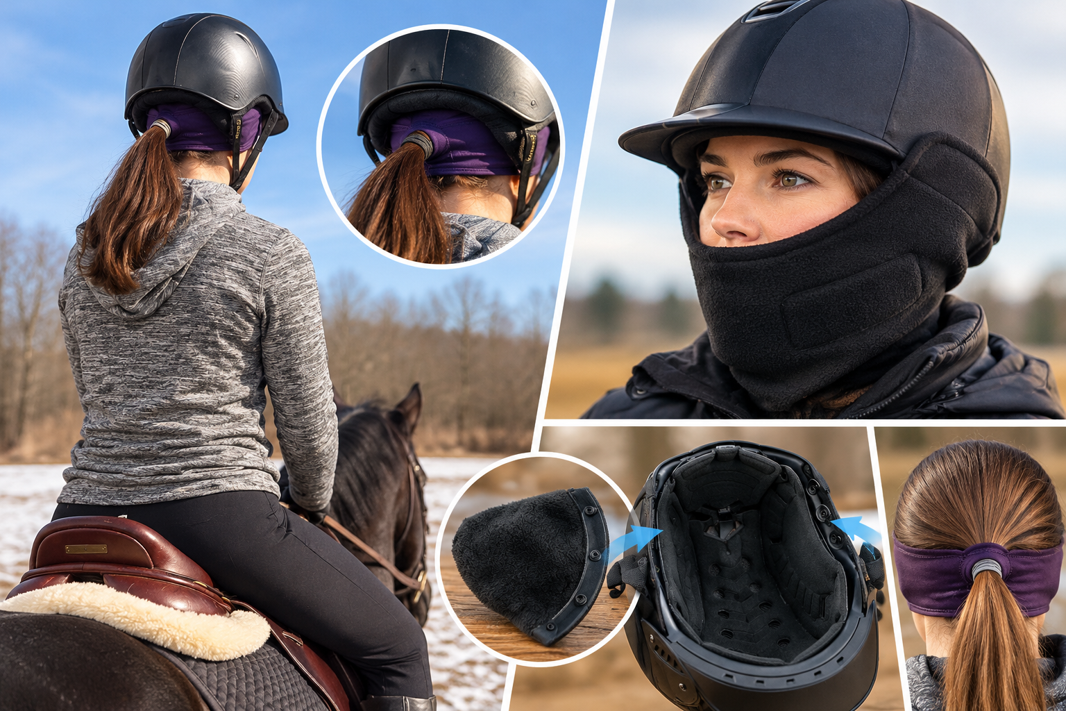accessori invernali per casco da equitazione